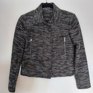 Cropped Banana Republic Zip Tweed Jacket